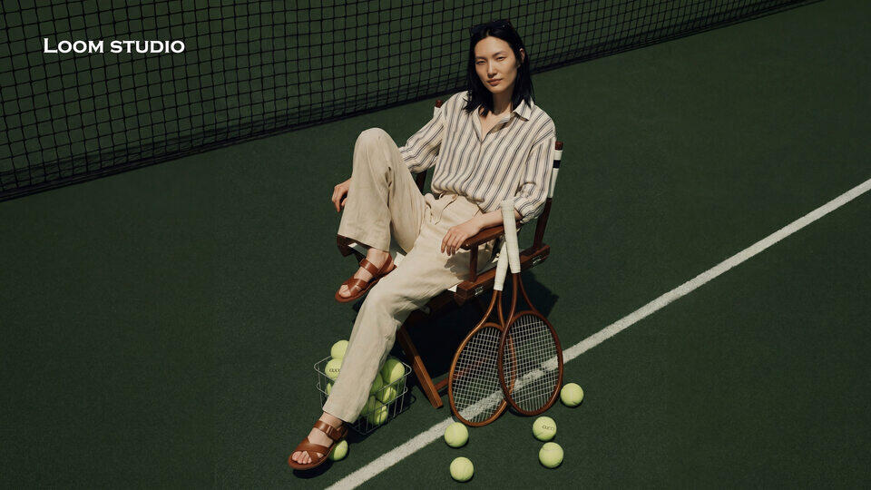 AI generated lifestyle campaign production service for fashion brands, crafted by real designers — outdoor editorial by LOOM Studio